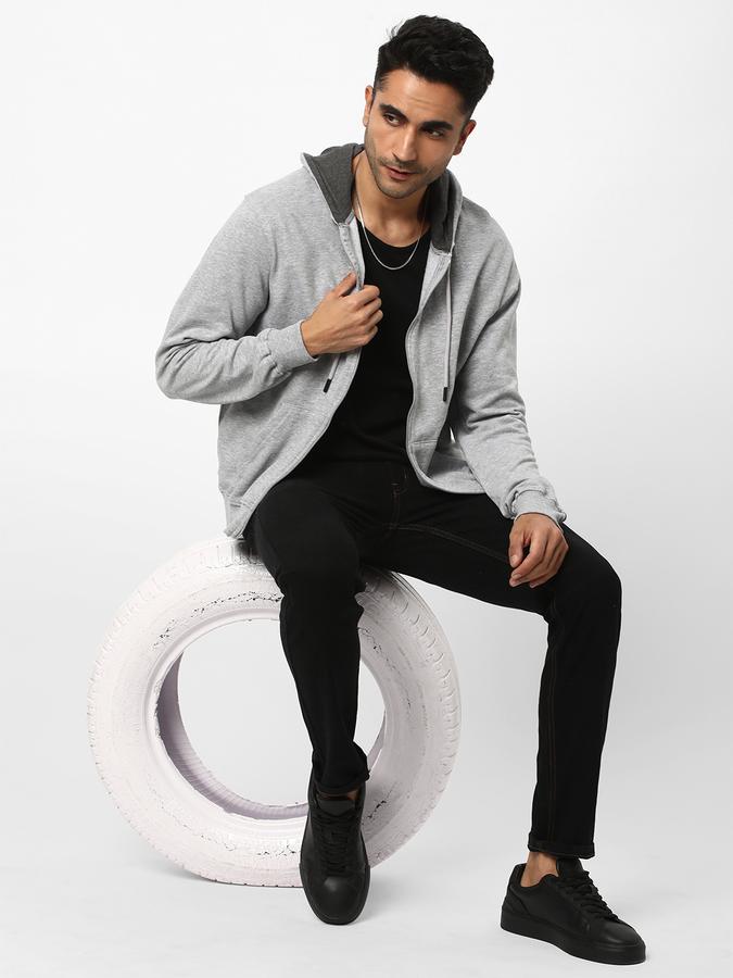 Men Cotton Regular Fit Hooded Jacket