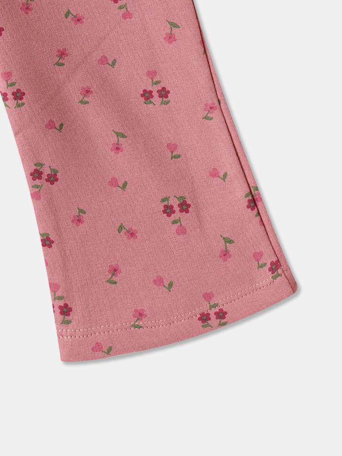 Girls Cotton Blend Fitted Elastic Waist Printed Leggings