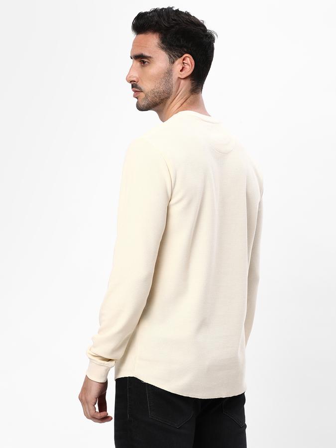 Men Cotton Blend Regular Fit Crew Neck Waffle Knit T-shirt