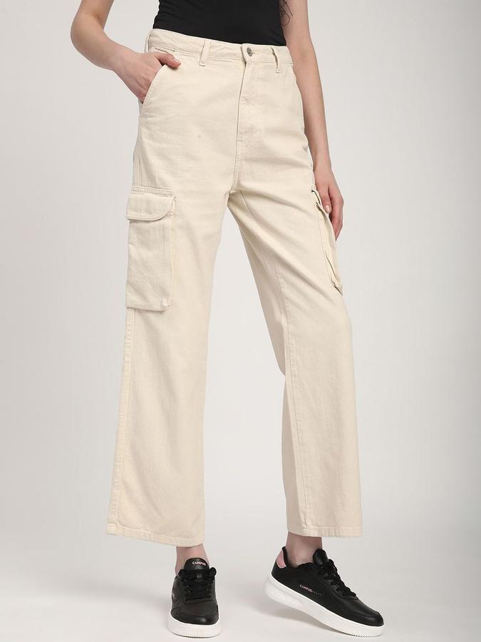 R&B Women Ivory Relaxed Fit Mid-Rise Jeans