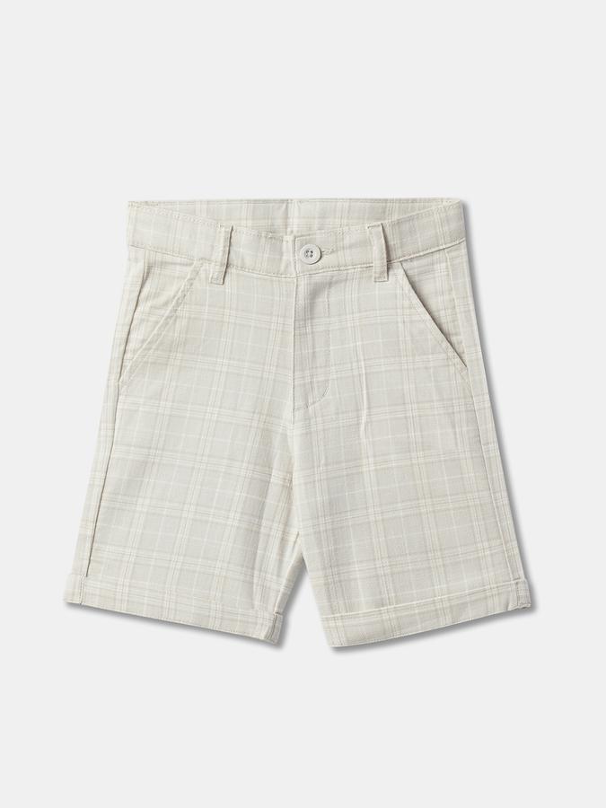 Boys Cotton Regular Fit Mid Waist Clean Hem Shorts