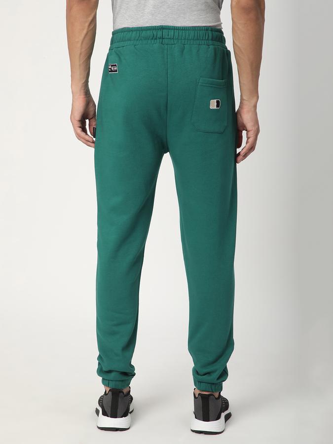 Men Cotton Blend Regular Fit Drawstring Waist Cuffed Hem Trackpants