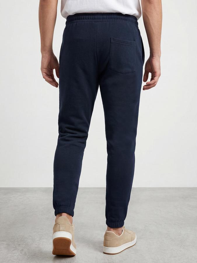 R&B Men Navy Blue Regular Fit Graphic Track Pants 