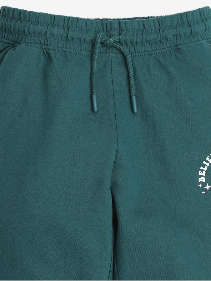 Girls Cotton Regular Fit Drawstring Waist Printed Pants