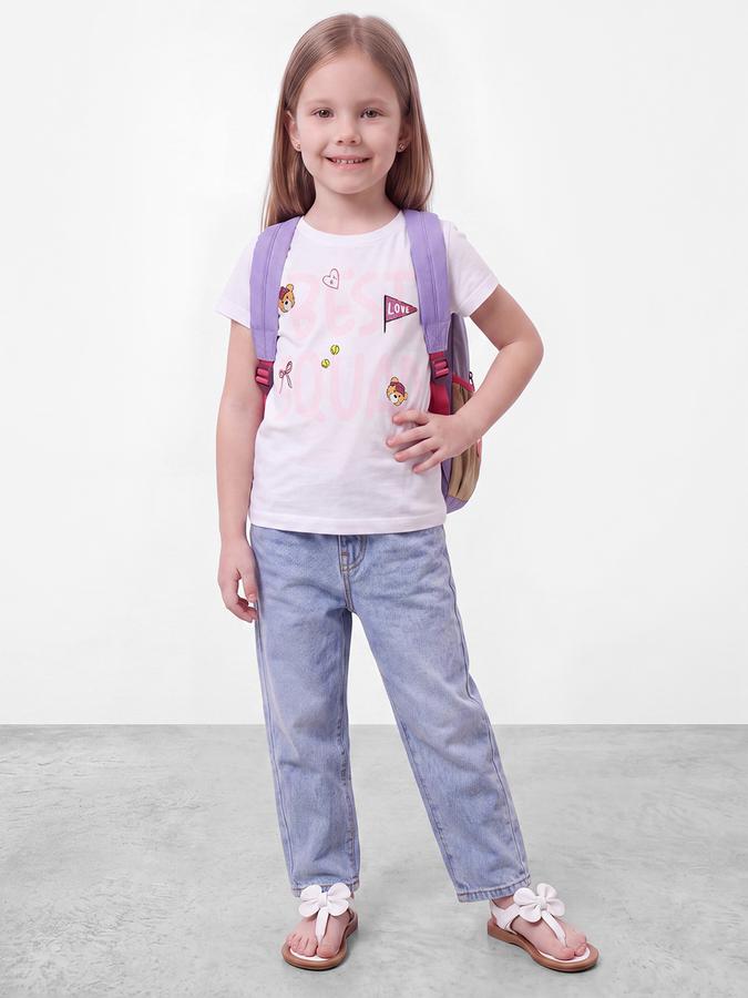 R&B Girls Ivory Typography Printed  Short Sleeves Pure Cotton T-shirt