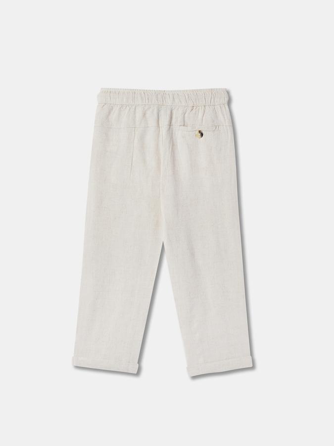 Boys Blend Straight Fit Button Waist Clean Hem Trousers