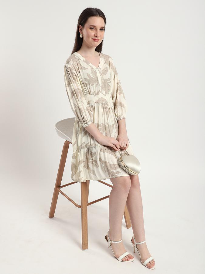 Women Cotton A-Line Mini Floral Dress