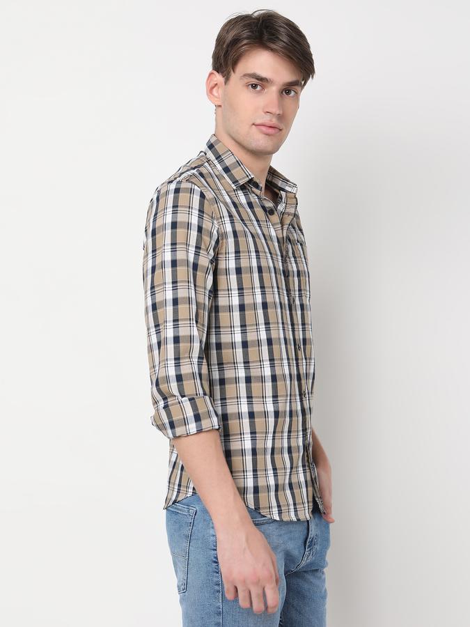 Men Checked Regular Fit Shirt with Patch Pocket image number 2
