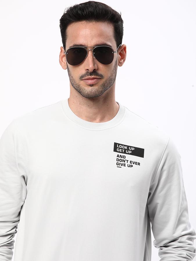 Men Cotton Regular Fit Crew Neck Graphic Sweatshirt