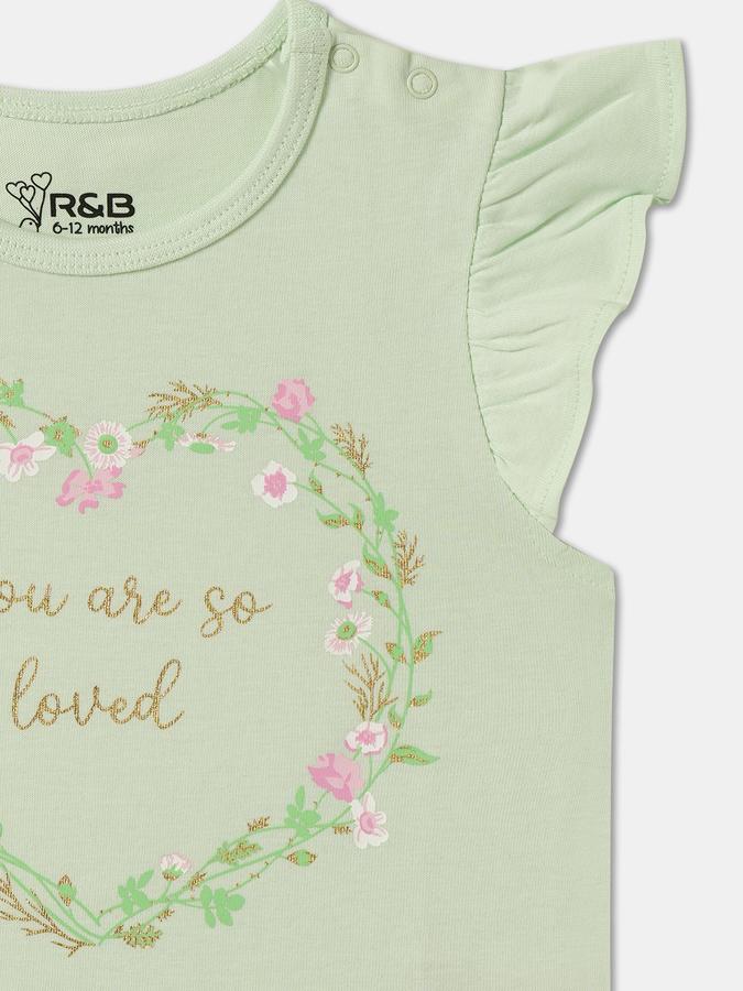 Baby Girls Graphic Print Pure Cotton Regular T Shirt image number 2