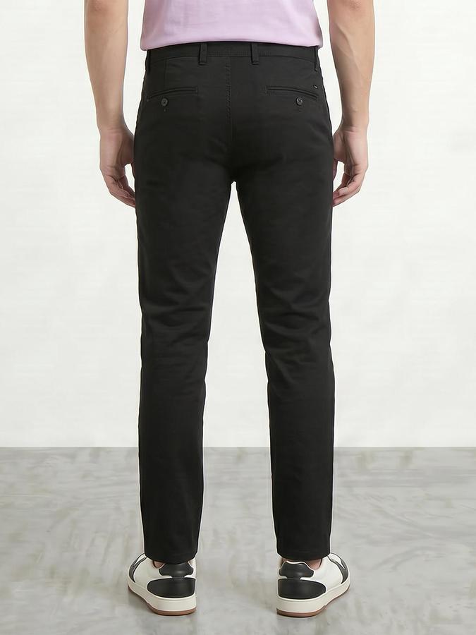 R&B Men's Black Slim Fit Trousers