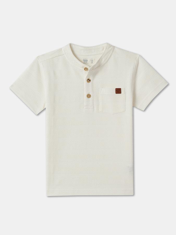 Boys Regular Fit Short Sleeve Henley Neck T-Shirt