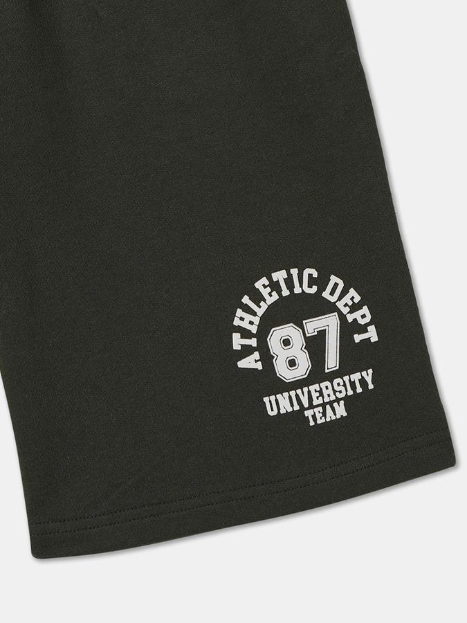 Boys Cotton Relaxed Fit Drawstring Waist Clean Hem Shorts