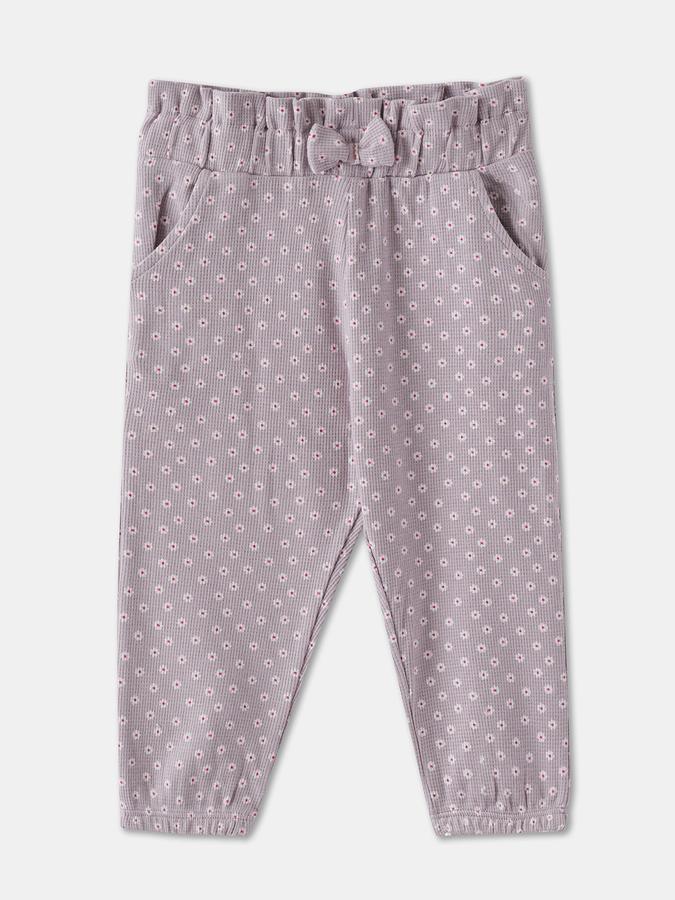 Girls Floral Print Ruffled Sleeve Top with Trousers Set