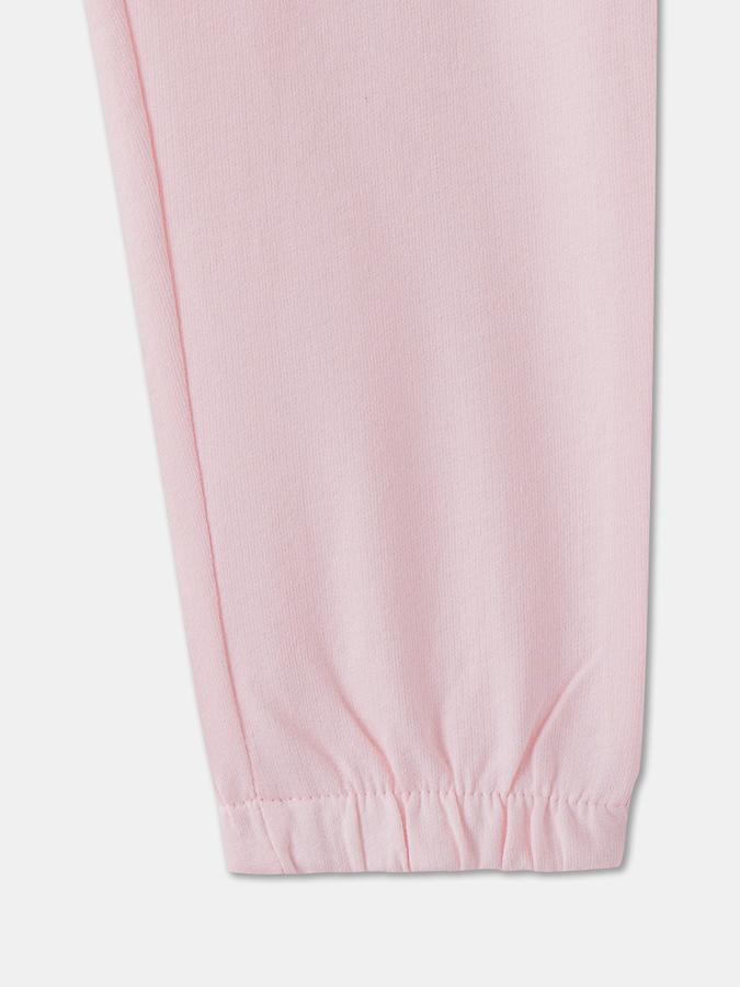 Girls Cotton Tapered Fit Drawstring Waist Cuffed Hem Joggers