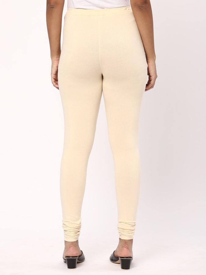 R&B Women Off White Solid Leggings