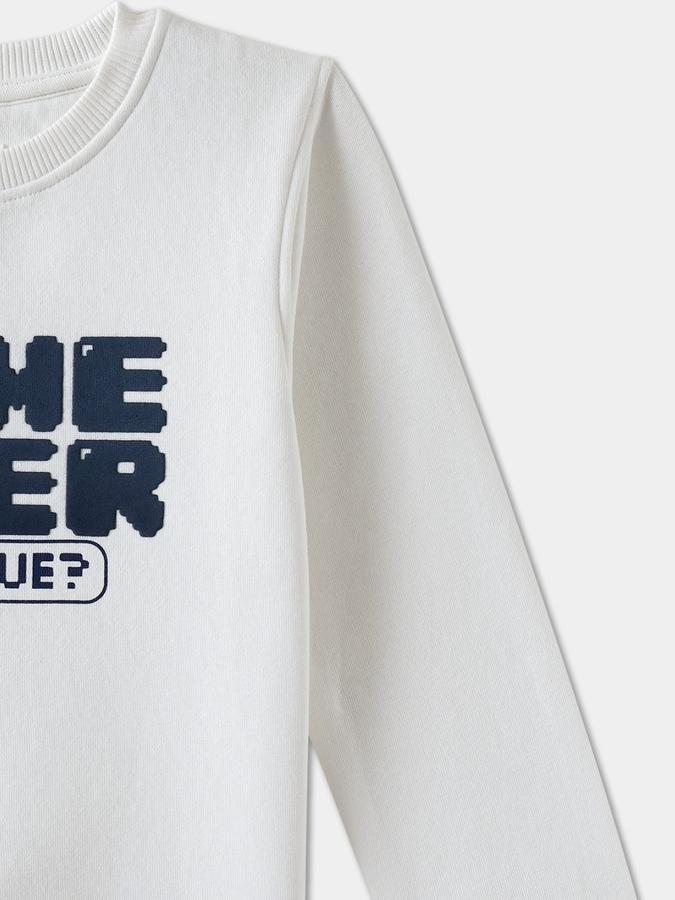 R&B Boys' Ivory Printed Sweatshirt