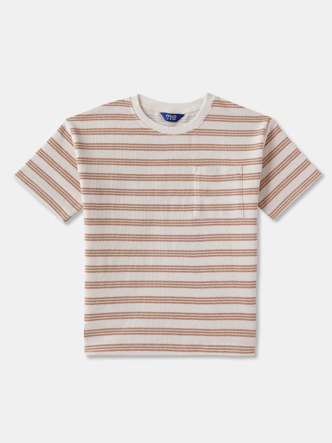 Boys Striped Polycotton Regular T Shirt 