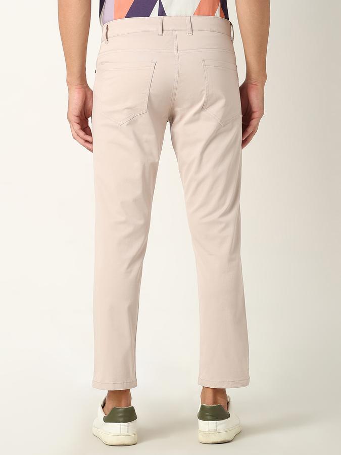 Men Slim Fit Flat-Front Trousers image number 3
