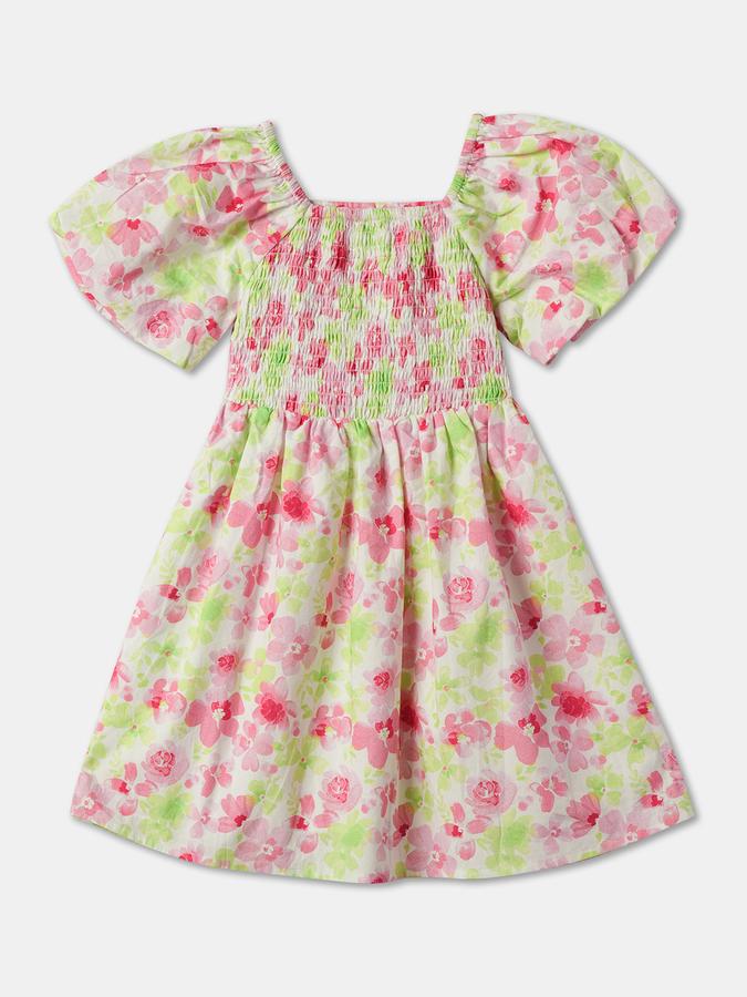 Girls Floral Print Fit & Flare Dress image number 1