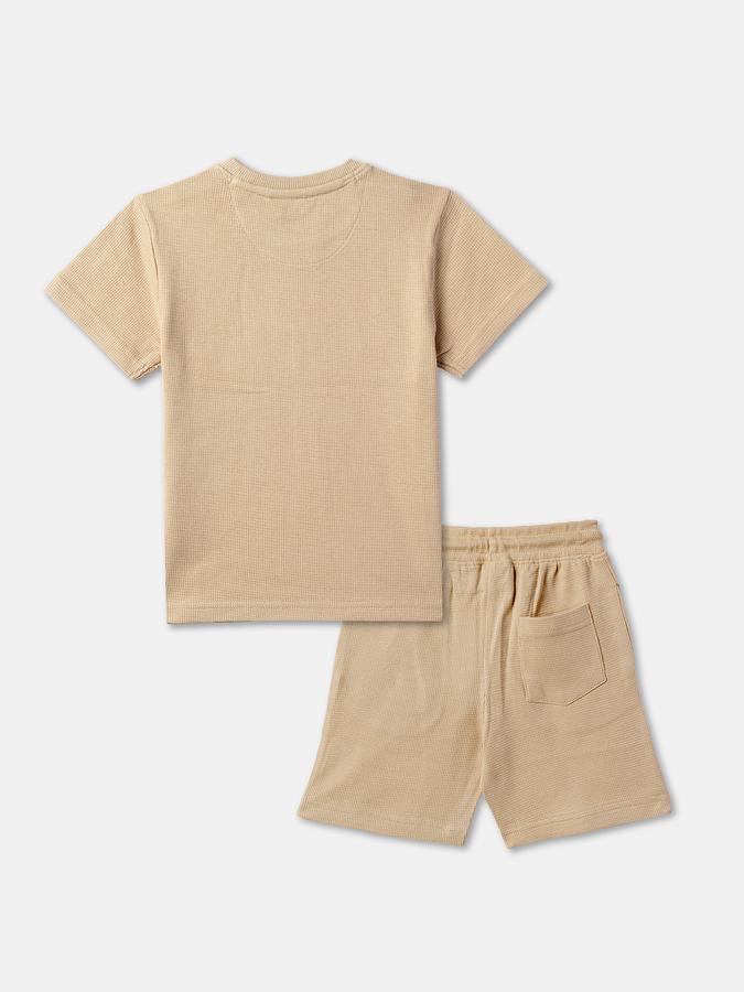 Boys Embroidered T-shirt with Shorts Fashion Set