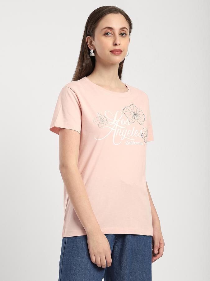 R&B Women Nude Pink Typography T-Shirt