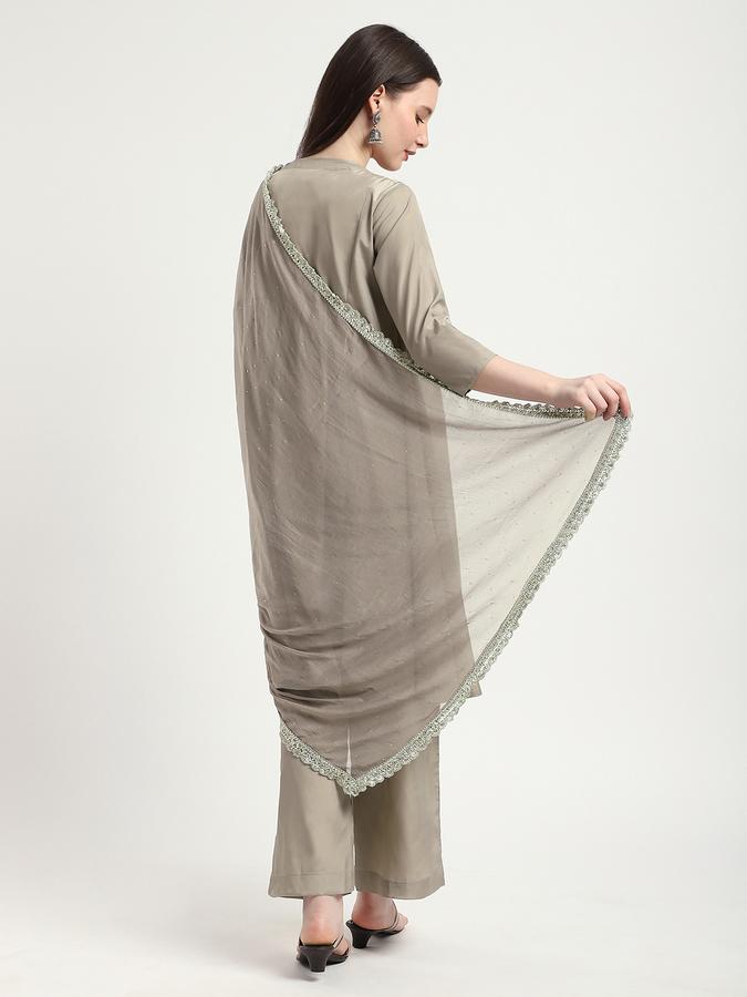 Women Poly Blend Embroidered Kurta and Palazzo Set