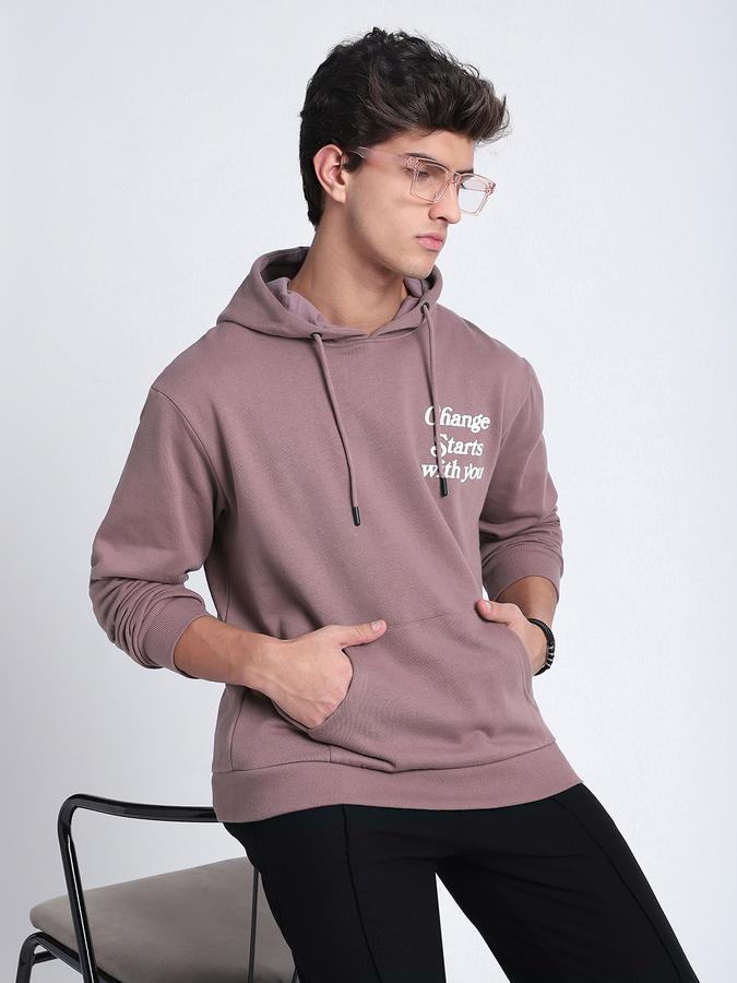 R&B Men's Mauve Printed Sweatshirt