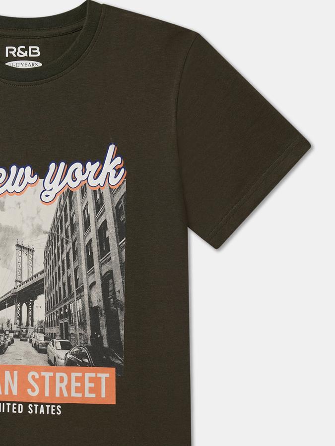 Boys Graphic Print Relaxed Fit Round-Neck T-Shirt image number 2