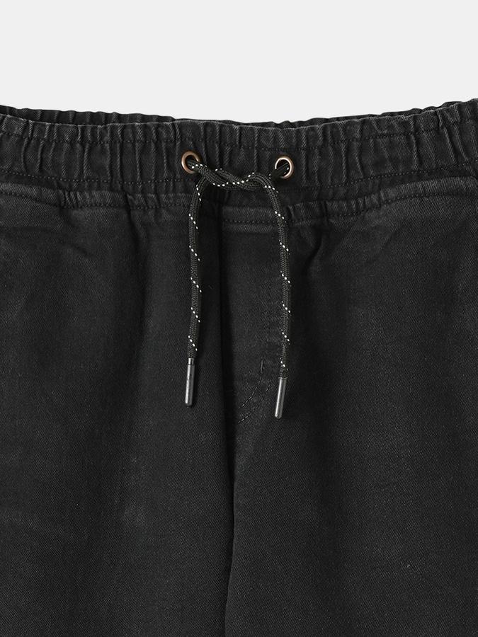 Boys Cotton Blend Regular Fit Drawstring Waist Clean Hem Jeans