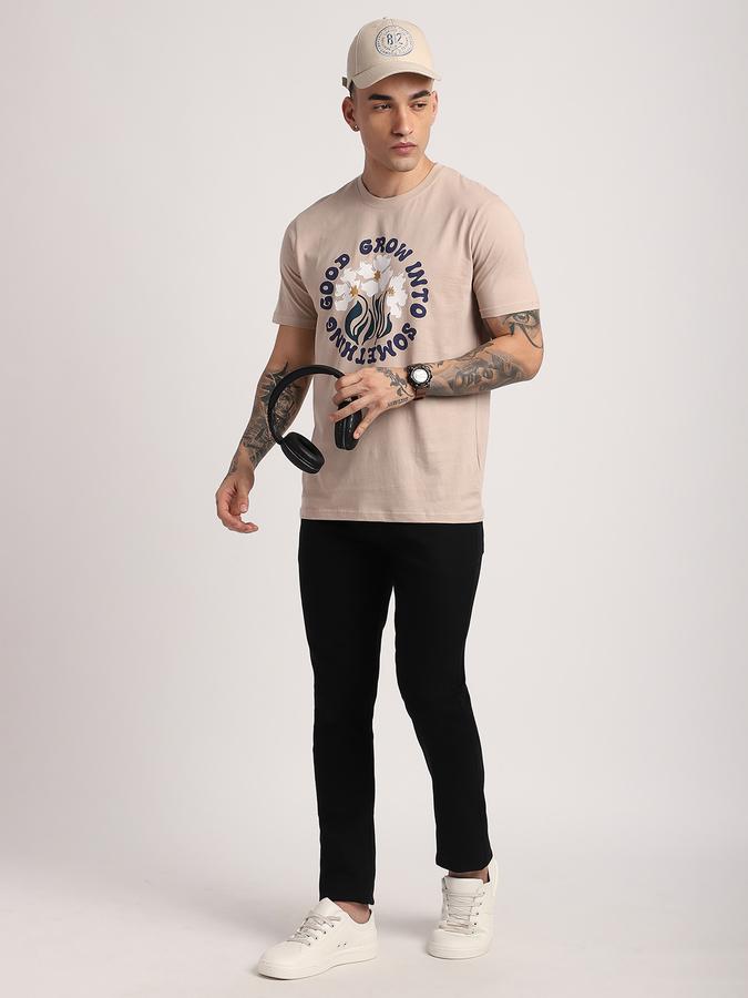 Men Cotton Regular Fit Crew Neck Graphic T-shirt