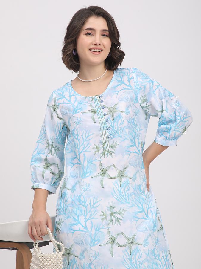 R&B Women's Blue Printed Dress
