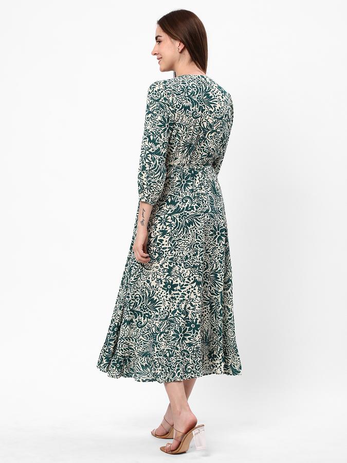 Women Floral Print V-Neck Dress image number 2