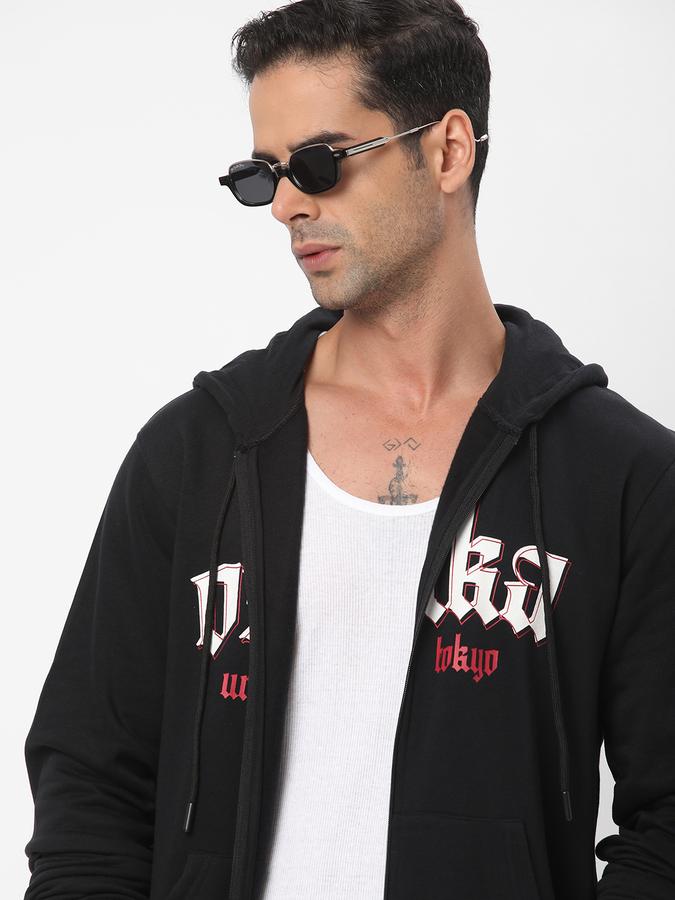 Men Cotton Regular Fit Hooded Jacket