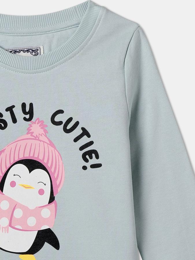 Girls Graphic Regular Fit Full Sleeve Crew Neck SweaT-Shirt