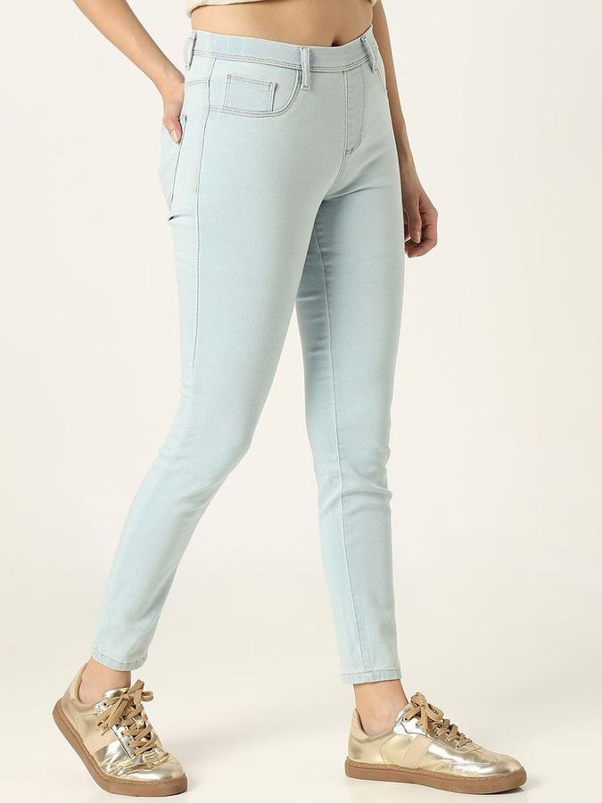 R&B Women Light Blue Slim Fit Mid-Rise Jeans