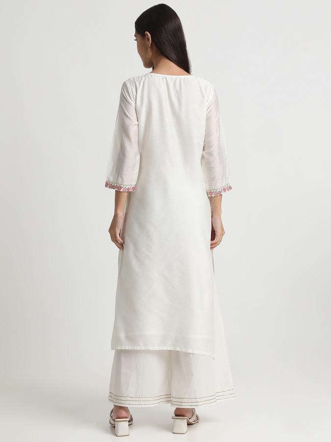 R&B Women's White Embroidered Kurta