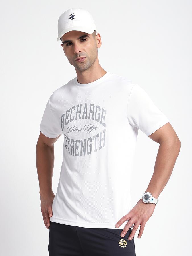 R&B Men's White Printed T-Shirt