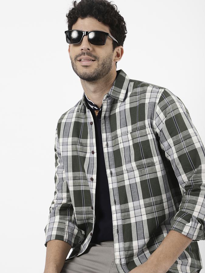 R&B Men Olive Casual Shirts image number 0