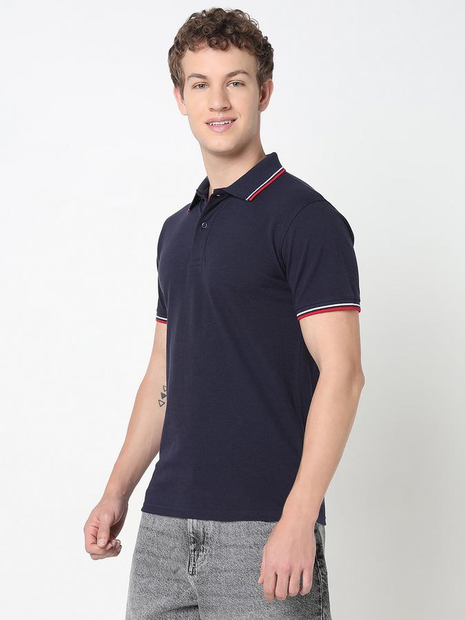 Contrast Tipping Polo T-Shirt with Short Sleeves image number 1