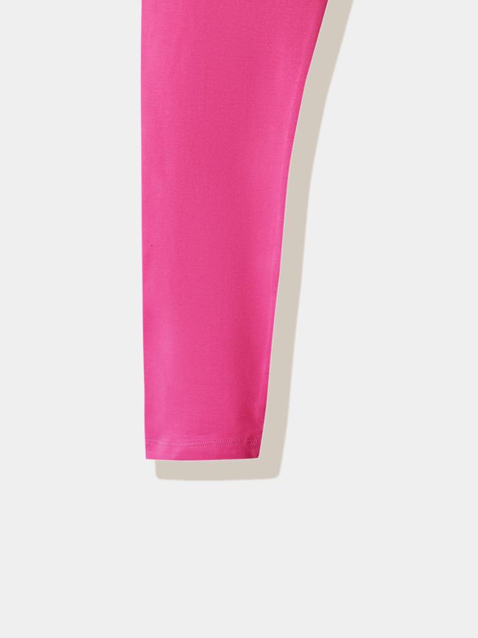 Girls Cotton Blend Skinny Fit Elastic Waist Solid Leggings