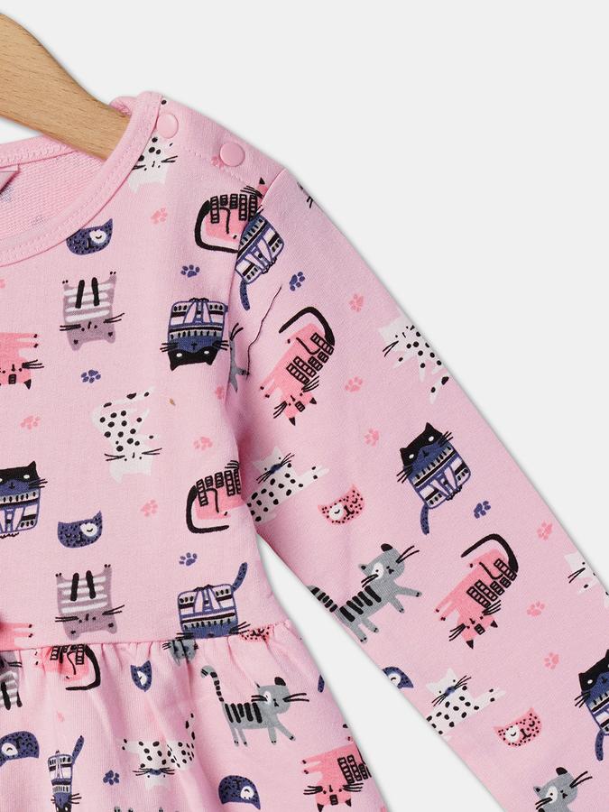 Girls Graphic Print A-Line Dress image number 2