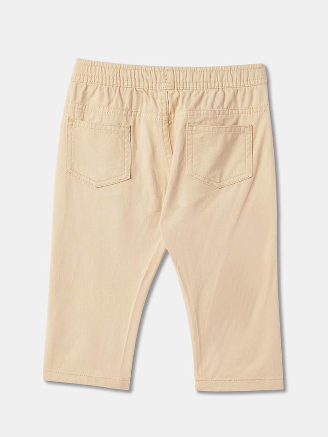 Boys Regular Fit Solid Drawstring Waist Trouser