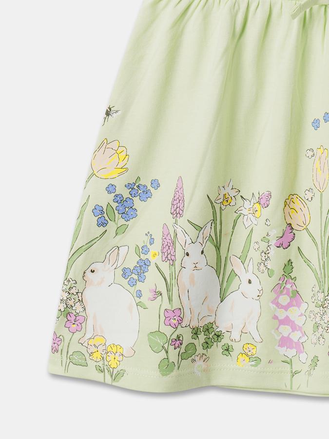 Girls Floral Print A-Line Dress image number 3