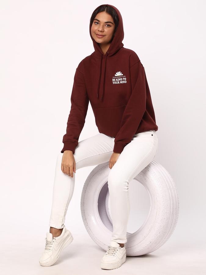 Women Cotton Regular Hooded Graphic Sweatshirt