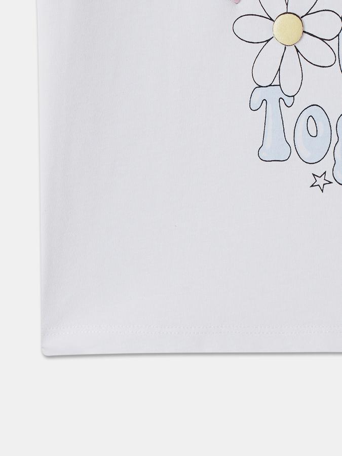 Printed T-Shirt with Crew Neck and Short Sleeves image number 3