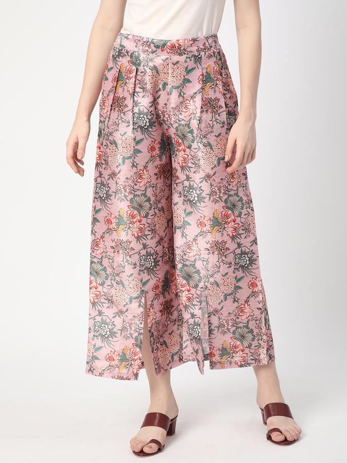 Women Poly Blend Culottes Elasticated Waist Printed Trousers