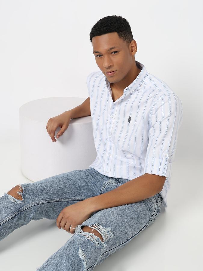 Men Shirt with Button Down Collar 