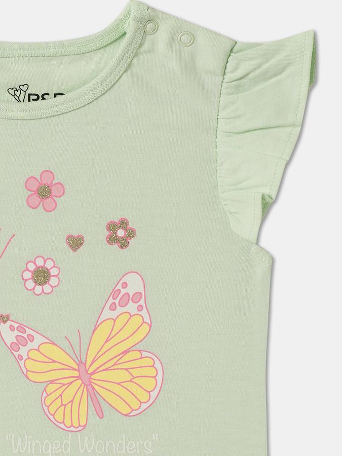 Baby Girls Graphic Print Pure Cotton Regular T Shirt image number 2
