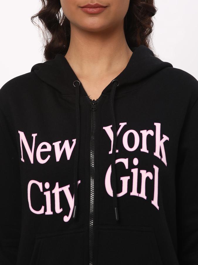 Women Typographic Print Hoodie image number 3